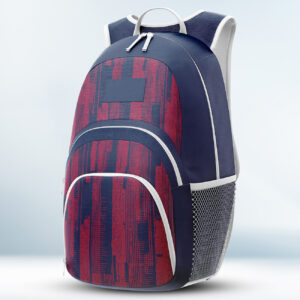 Custom Navy Blue and Red Backpack