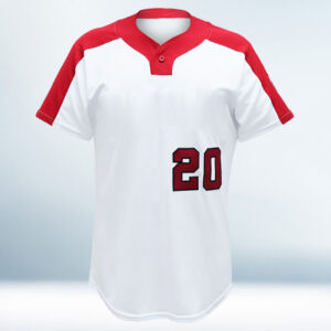 Custom White and Red Baseball Jersey