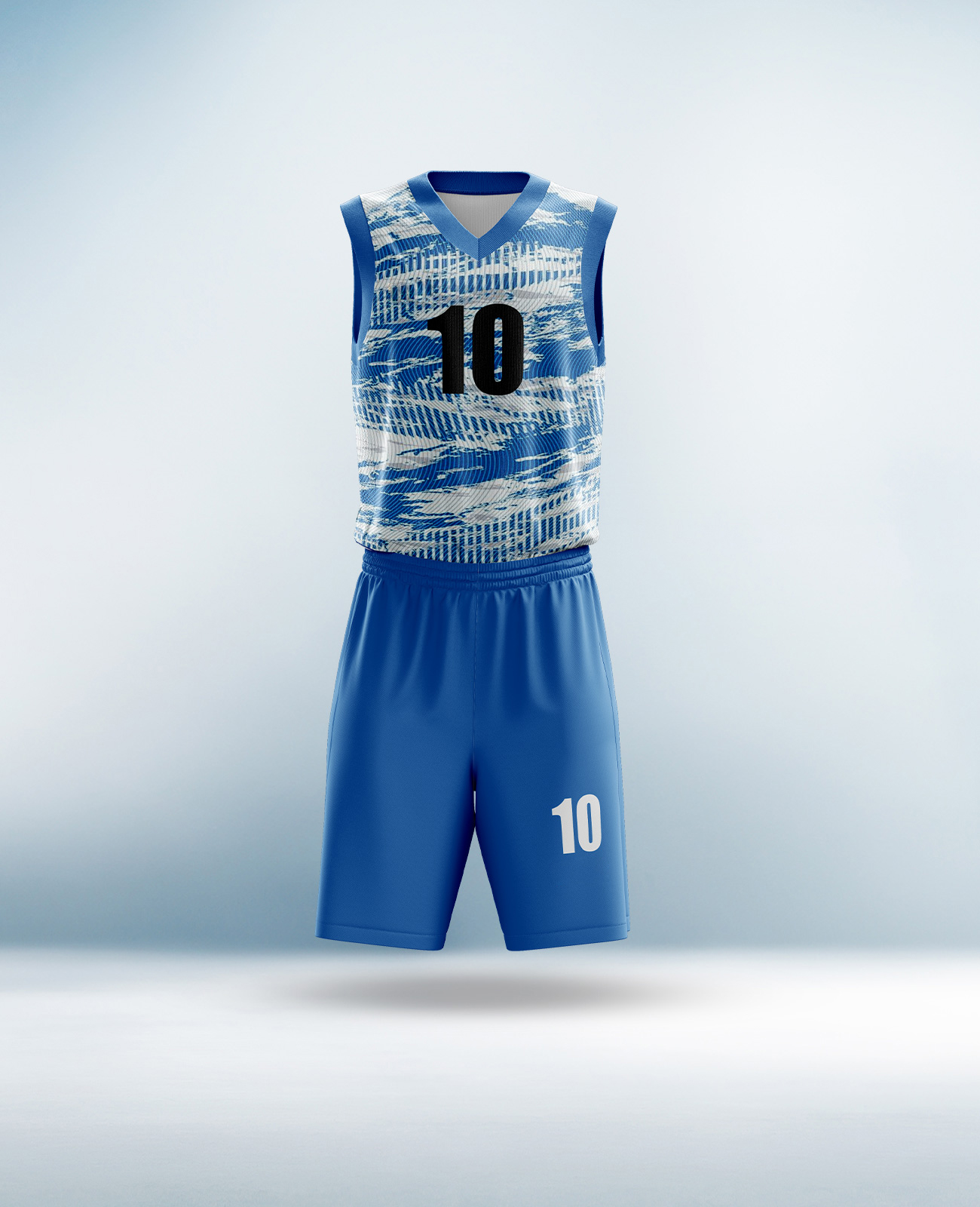Custom Light Blue and White Basketball Uniform