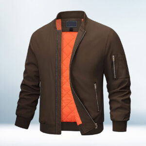 Custom Choclate Brown Bomber Jacket