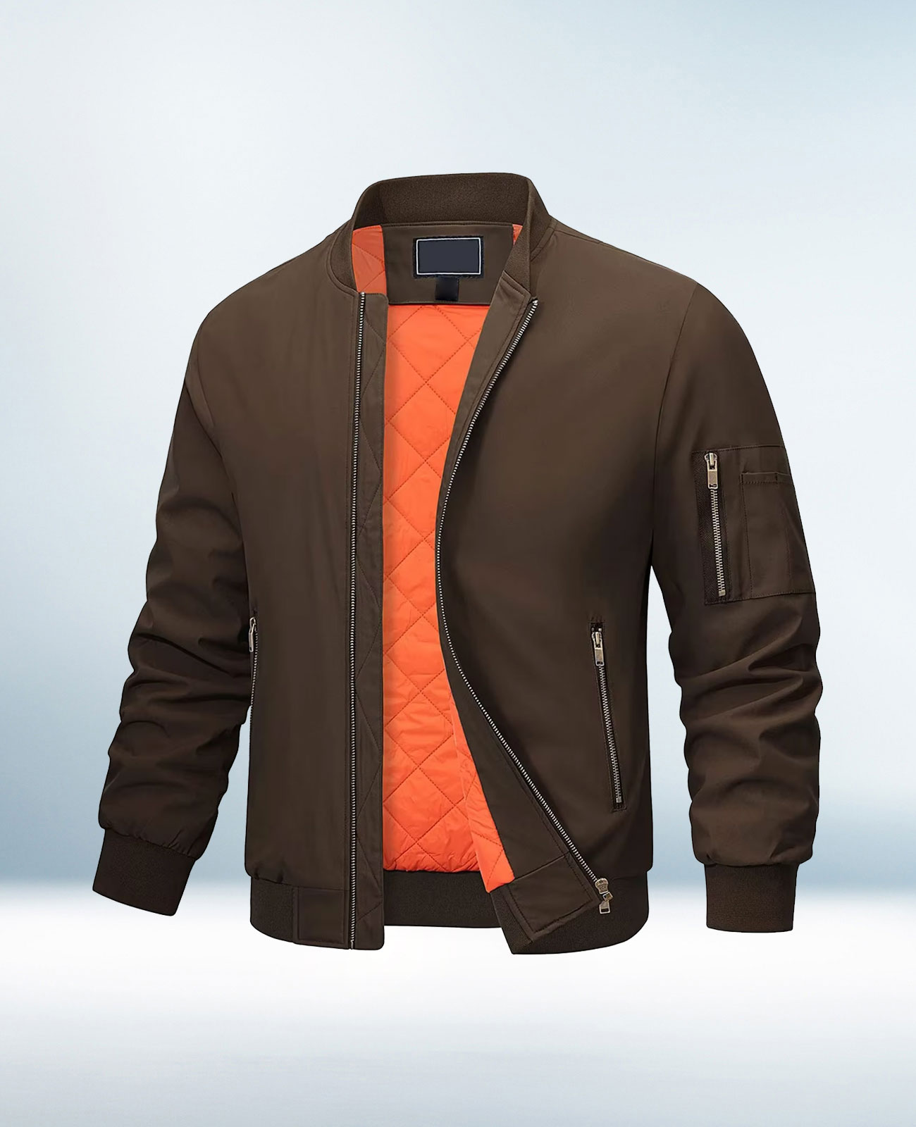 Custom Choclate Brown Bomber Jacket