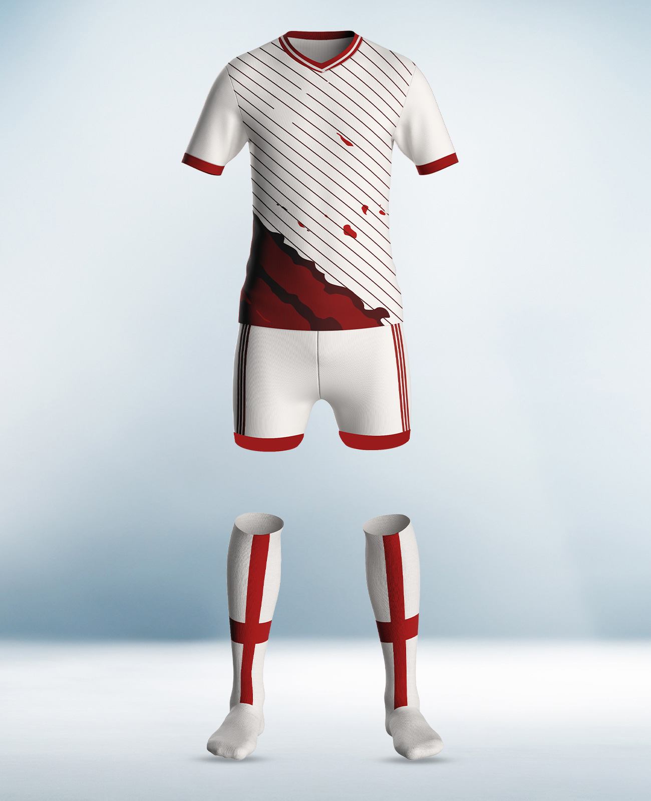 Cusotm Red and White Soccor Uniform