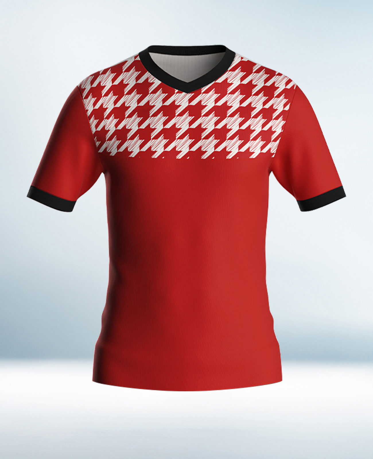 Cusotm Red and White Soccer Jersey