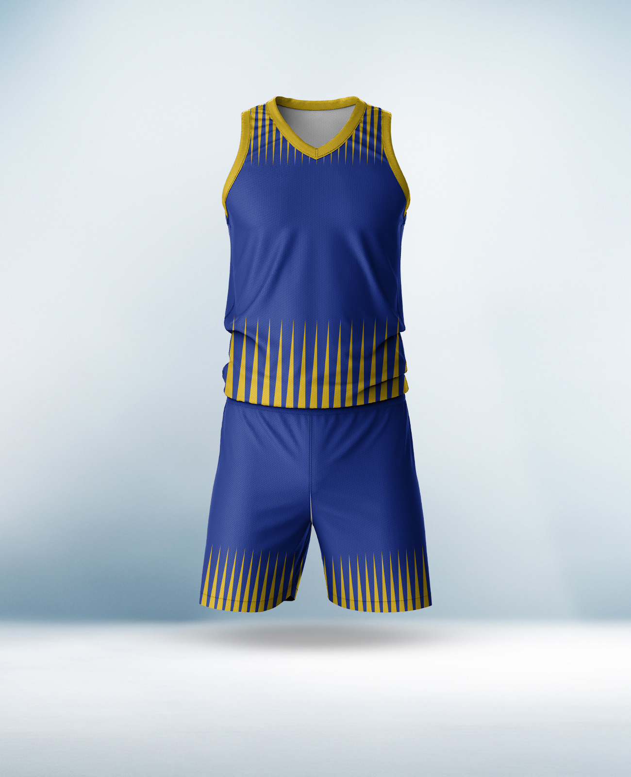 Custom Blue and Yellow Basketball Uniform