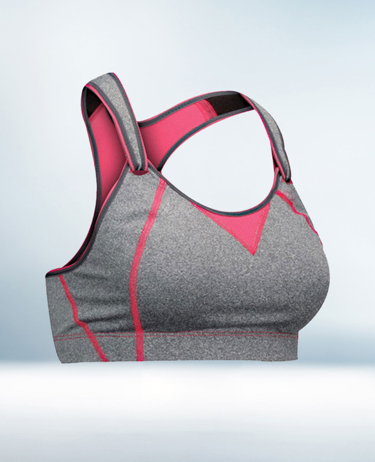 Custom Grey and Pink Sports Bra