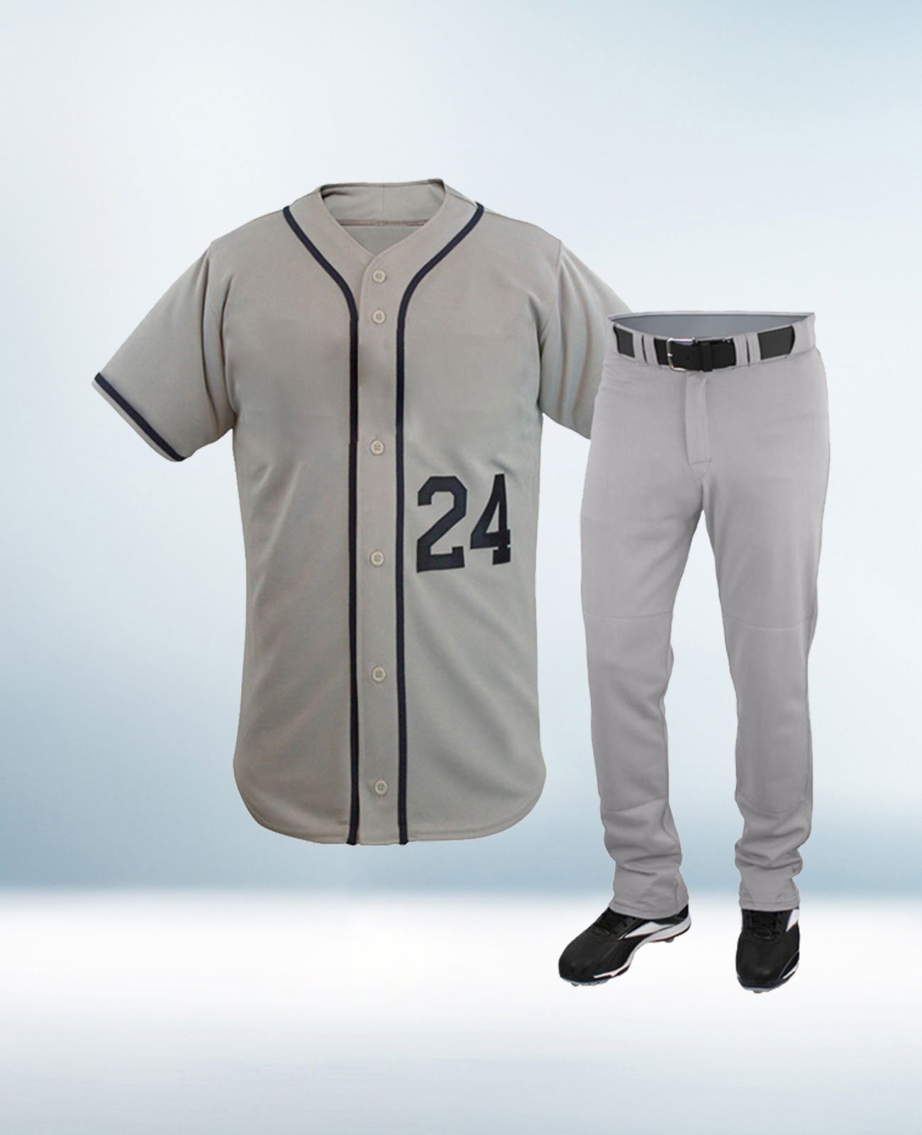 Custom Grey Baseball Uniform