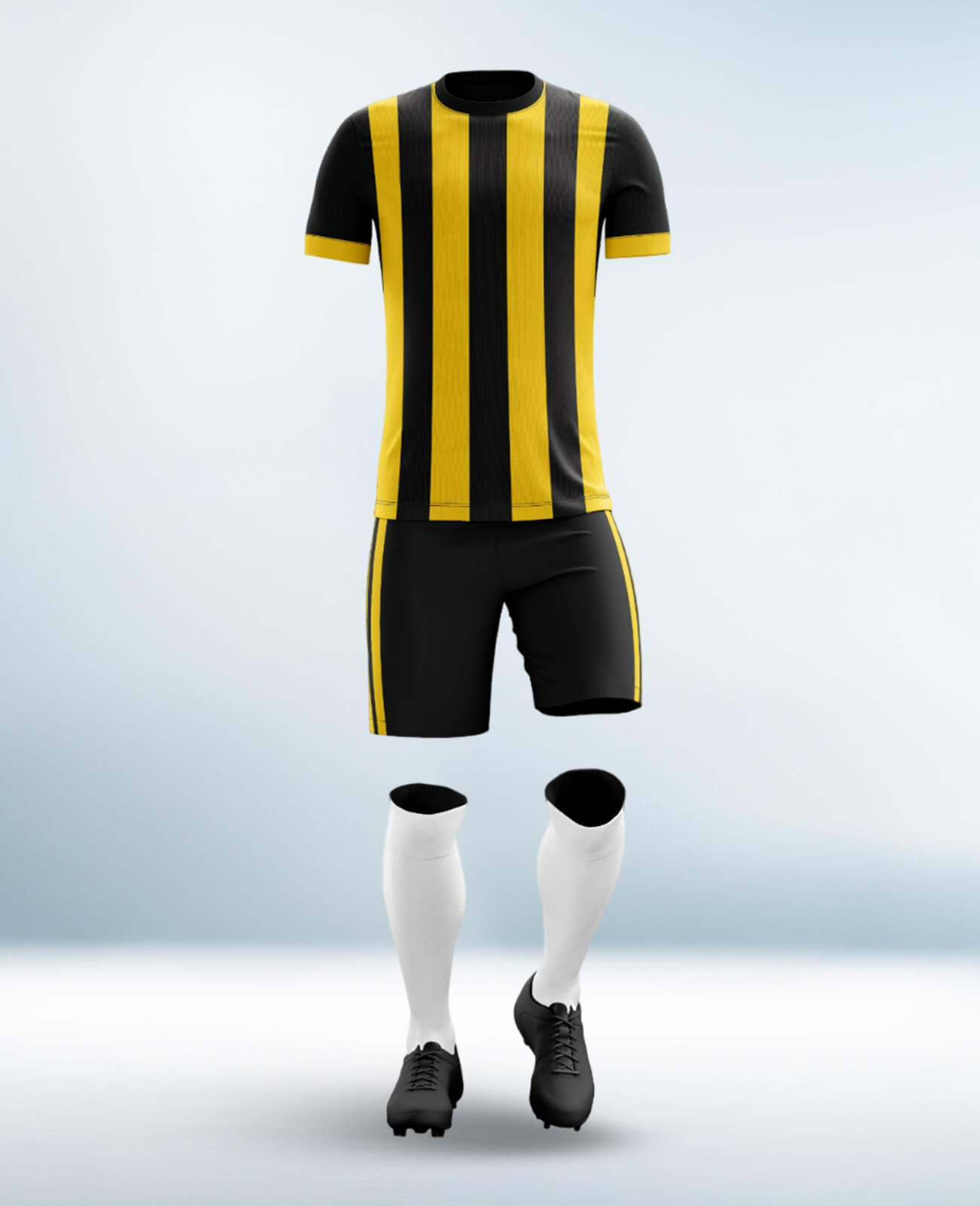 Cusotm Yellow and Black Soccor Uniform
