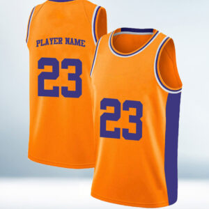 Custom Orange and Blue Basketball Jersey