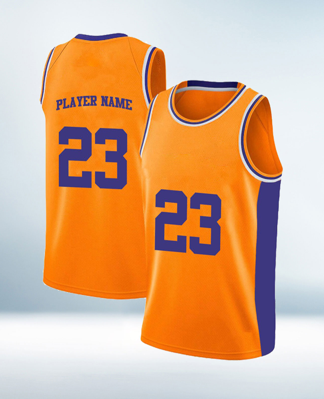 Custom Orange and Blue Basketball Jersey