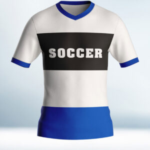 Cusotm Blue and White Soccer Jersey