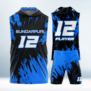 Cusotm Royal Blue and Black 7v7 Uniform