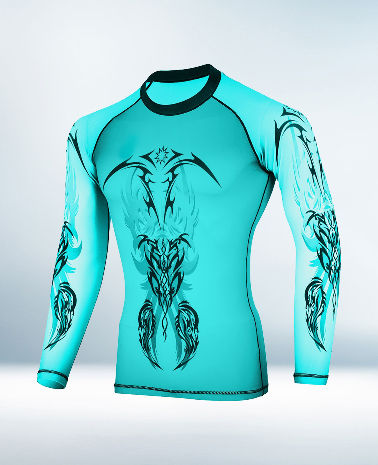 Custom Ocean Sky Blue Rash Guard