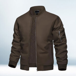Custom Dark Brown Bomber Jacket