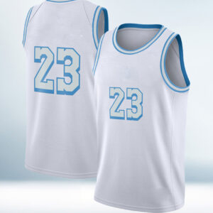 Custom Sky Blue and White Basketball Jersey