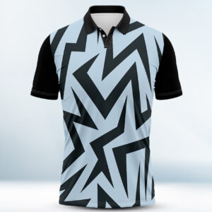 Custom Light Sky Blue and Black Polo Shirt