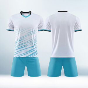 Custom Sky Blue and White Football Uniform
