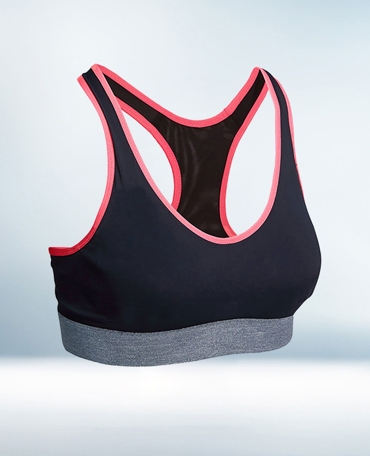 Custom Pink and Black Sports Bra