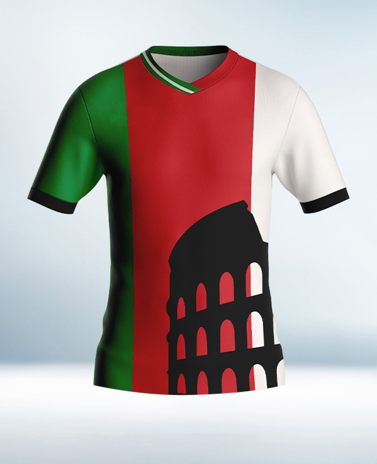 Cusotm Green, Red, Black and White Soccer Jersey