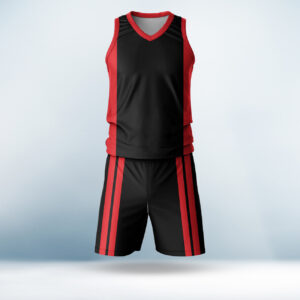 Custom Black and Red Basketball Uniform