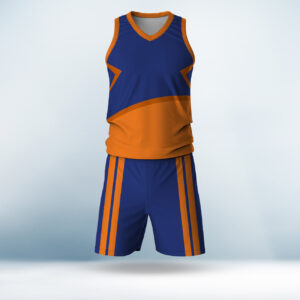 Custom Blue and Orange Basketball Uniform