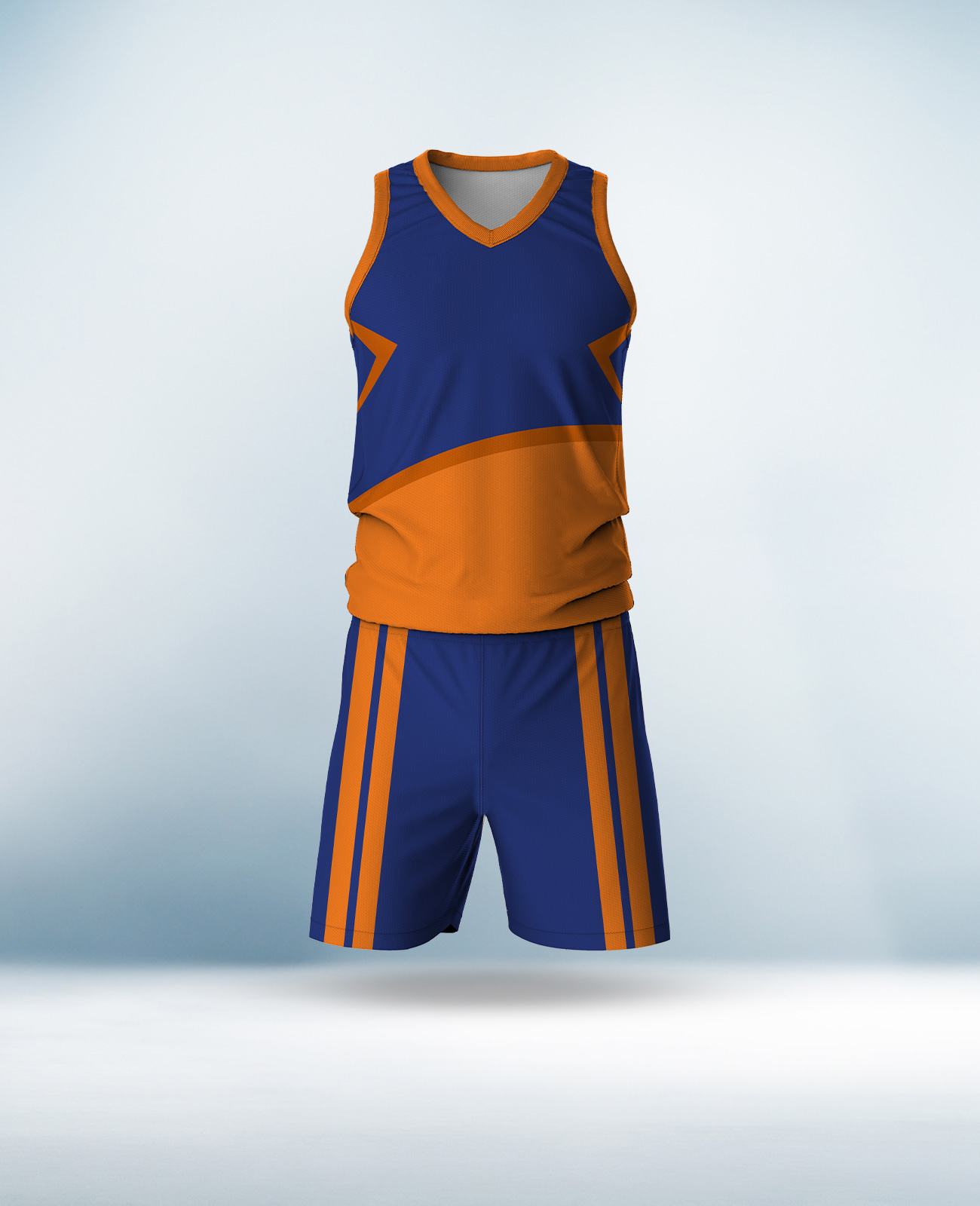 Custom Blue and Orange Basketball Uniform