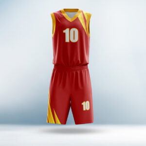 Custom Red and Yellow Basketball Uniform
