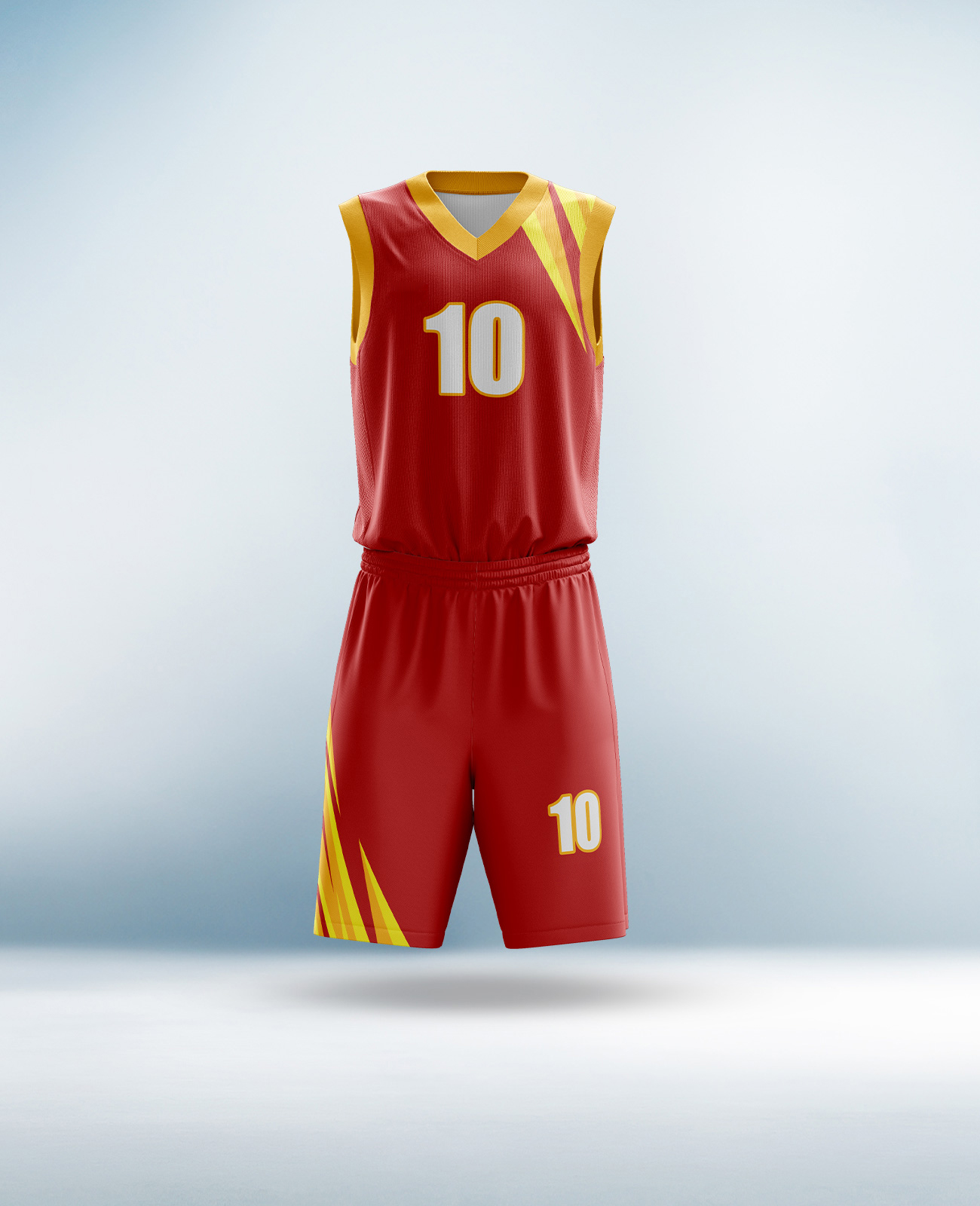 Custom Red and Yellow Basketball Uniform